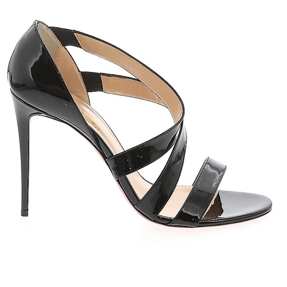 NEW Christian Louboutin World Copine 100 Patent Leather Pumps Slip On OpenToe 41 - Picture 6 of 10